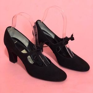 60s Suede Mary Jane Heels